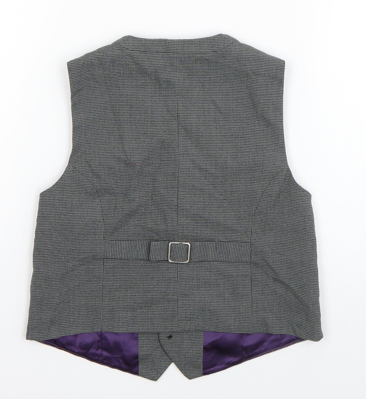 Monsoon Boys Grey Houndstooth  Jacket Waistcoat Size 4-5 Years  Button