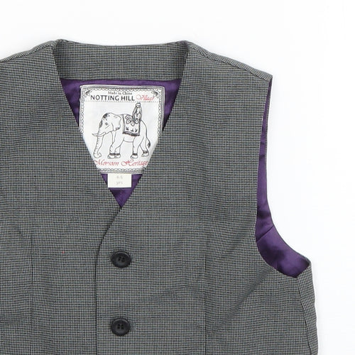 Monsoon Boys Grey Houndstooth  Jacket Waistcoat Size 4-5 Years  Button