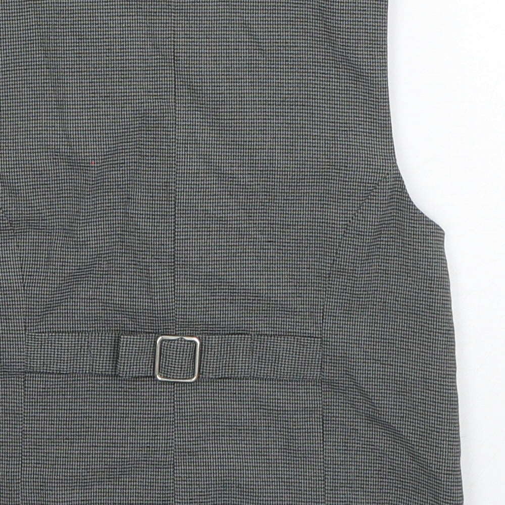 Monsoon Boys Grey Houndstooth  Jacket Waistcoat Size 4-5 Years  Button