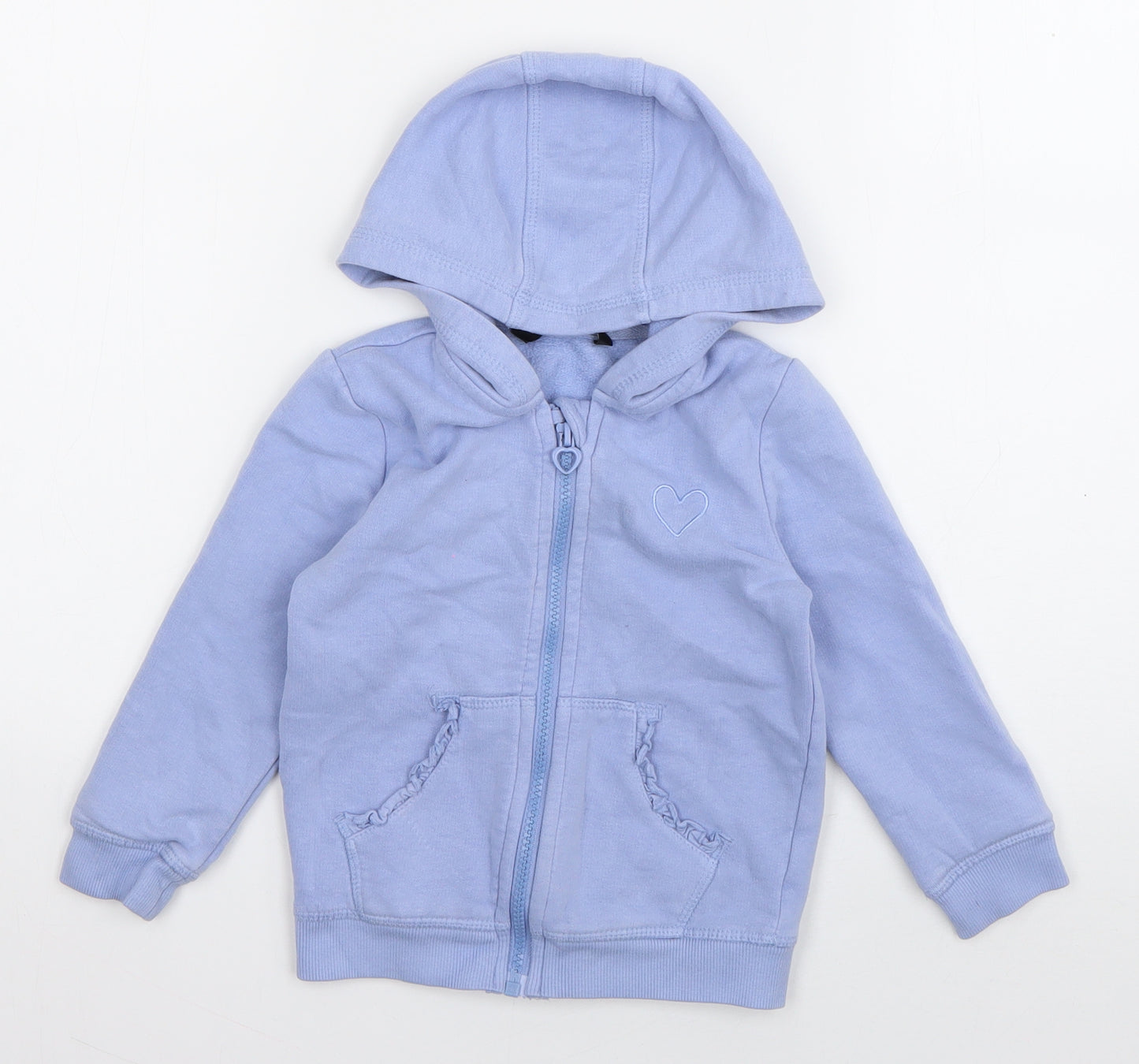 George Girls Blue  Polyester Full Zip Hoodie Size 2-3 Years  Zip