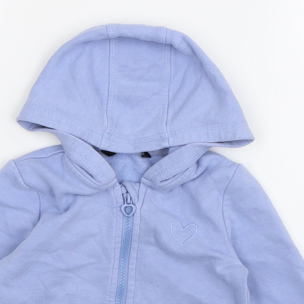 George Girls Blue  Polyester Full Zip Hoodie Size 2-3 Years  Zip