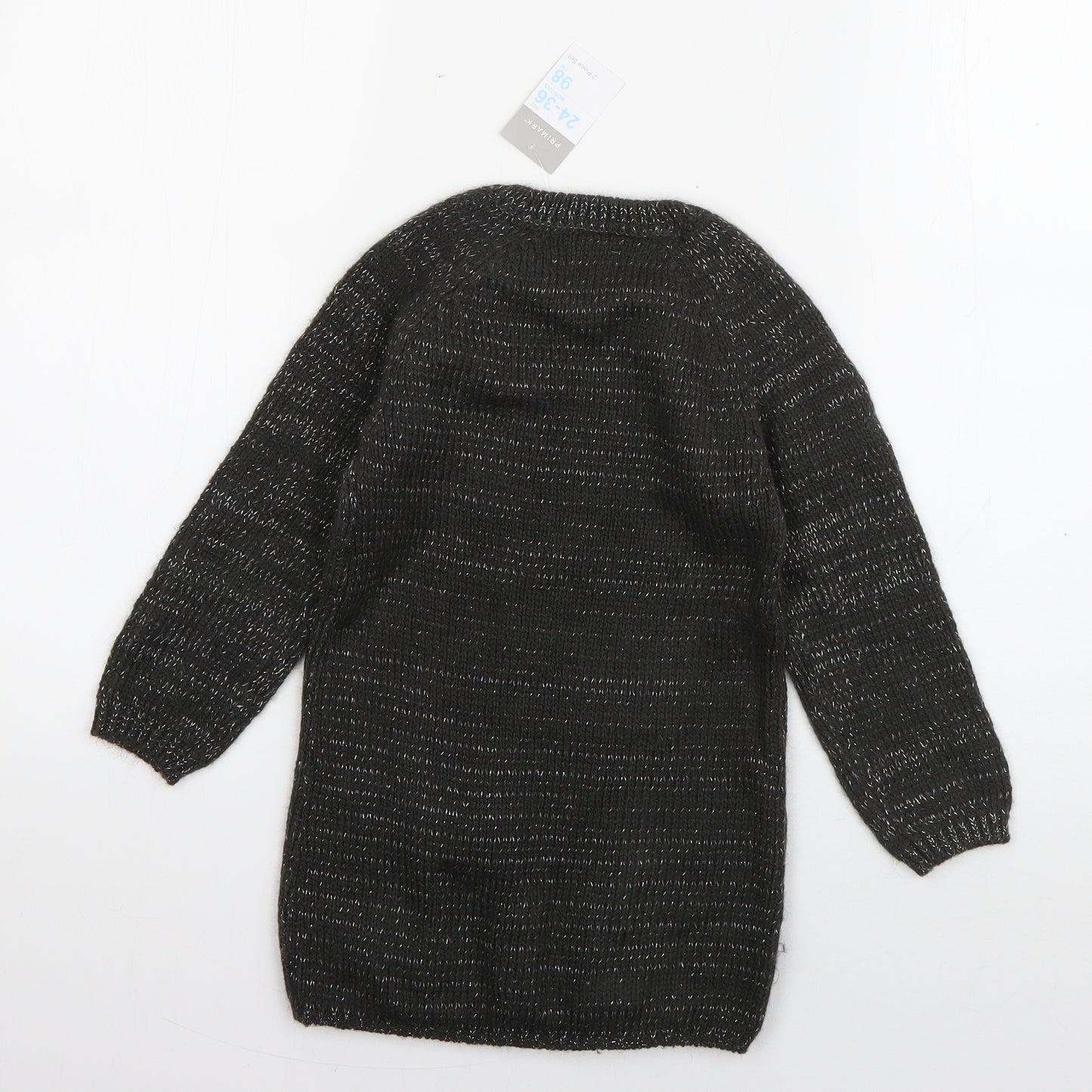 Primark Girls Grey  Acrylic Jumper Dress  Size 2-3 Years  Round Neck Pullover - Polar Bear