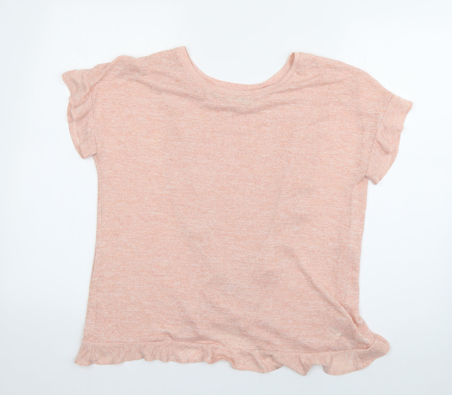 Papaya Womens Orange  Viscose Basic T-Shirt Size 8 Boat Neck