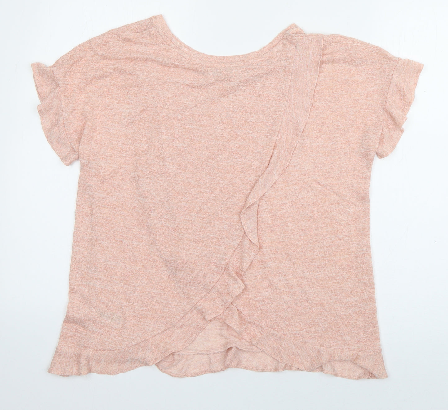 Papaya Womens Orange  Viscose Basic T-Shirt Size 8 Boat Neck