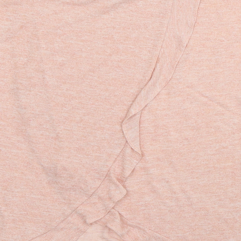 Papaya Womens Orange  Viscose Basic T-Shirt Size 8 Boat Neck