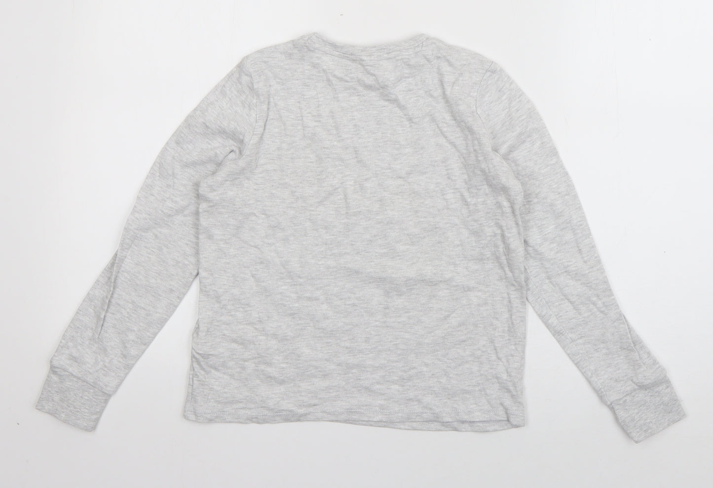 George Boys Grey  Cotton Basic T-Shirt Size 9-10 Years Round Neck Pullover - Elf