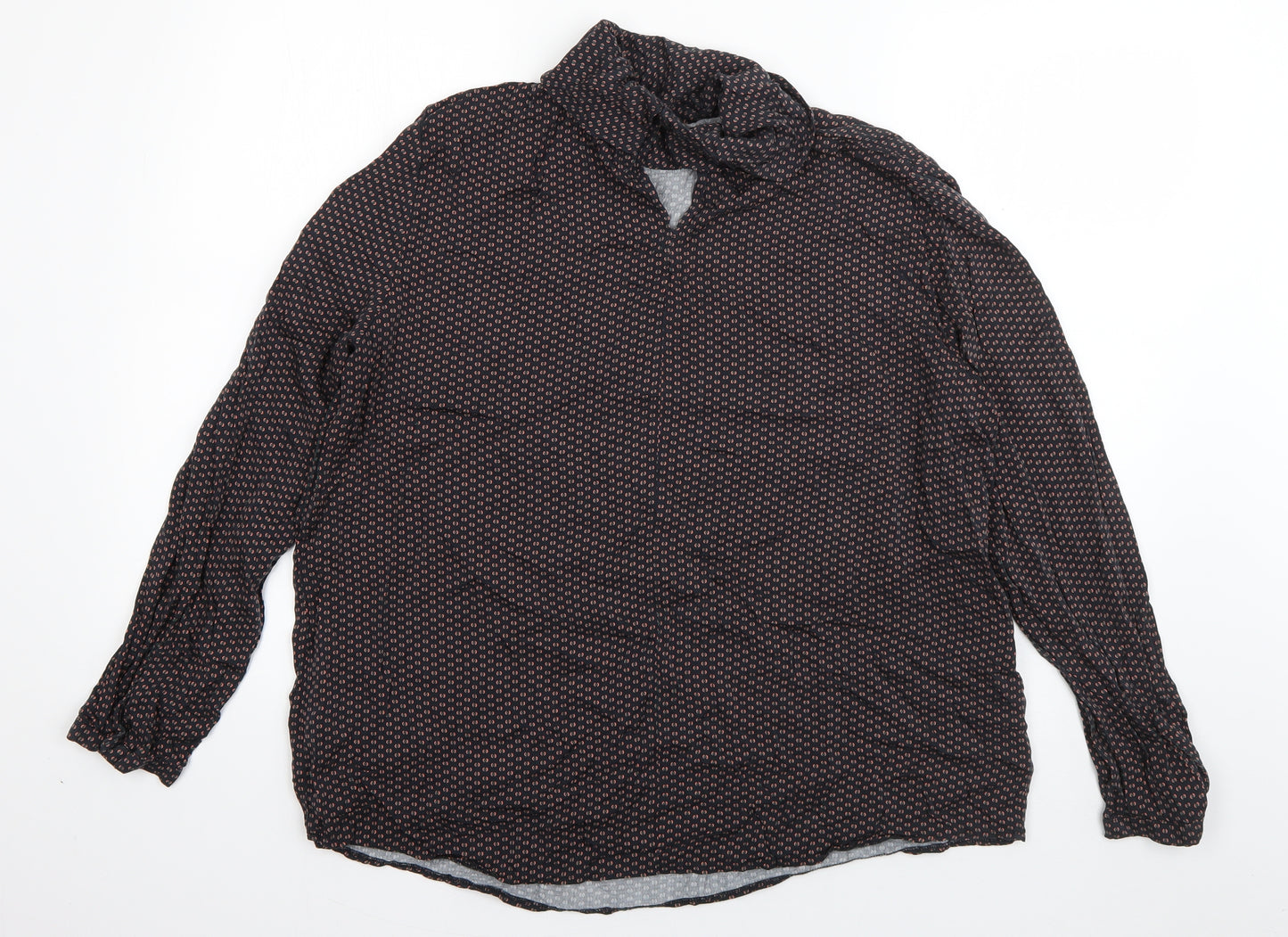 Espirit Womens Grey Polka Dot Viscose Basic Blouse Size 18 Roll Neck