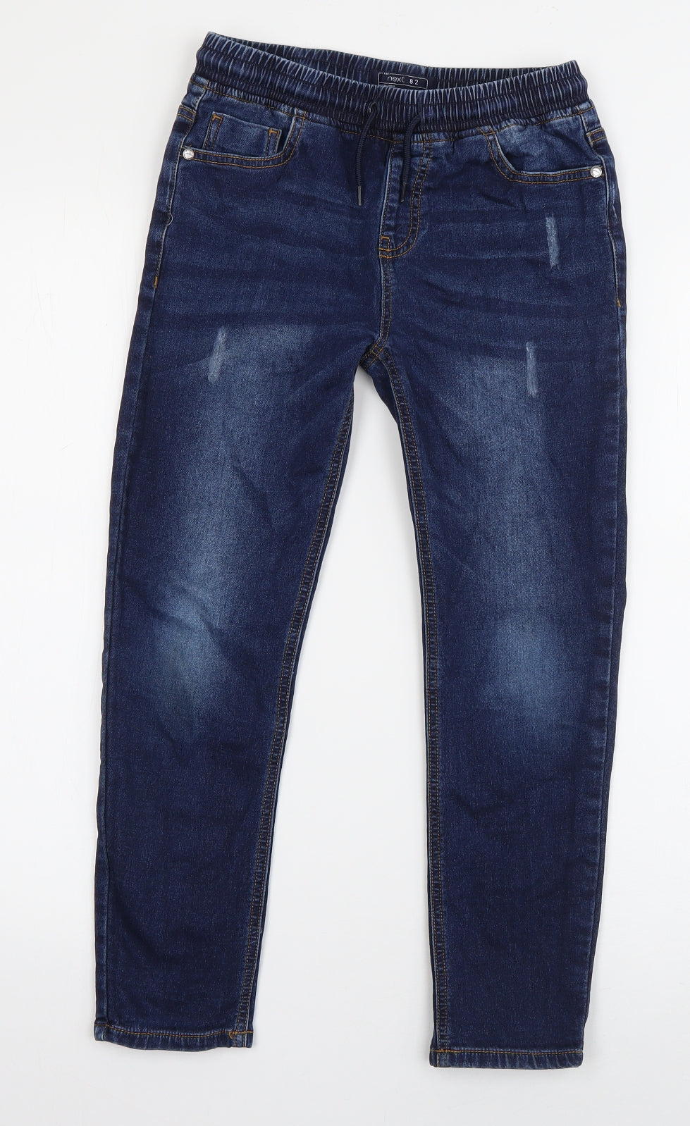 NEXT Boys Blue  Cotton Straight Jeans Size 10 Years  Regular Drawstring - Distressed