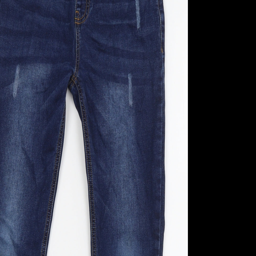 NEXT Boys Blue  Cotton Straight Jeans Size 10 Years  Regular Drawstring - Distressed