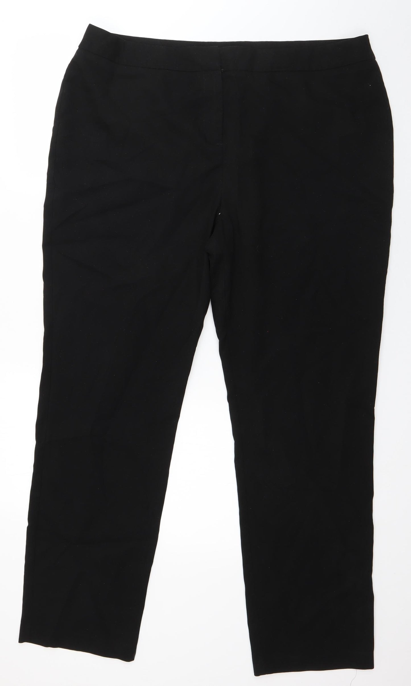 Papaya Womens Black  Polyester Trousers  Size 18 L29 in Regular Zip