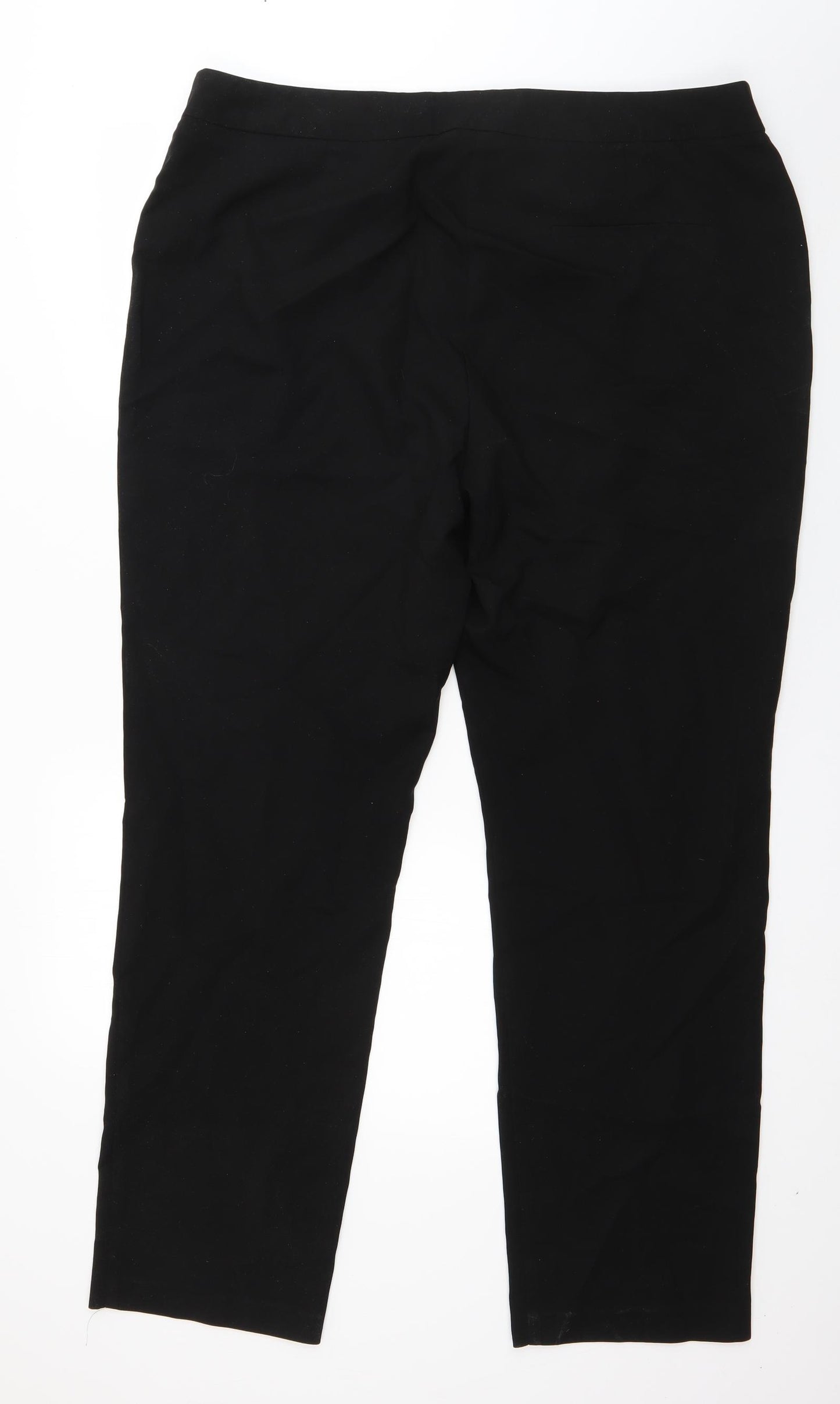 Papaya Womens Black  Polyester Trousers  Size 18 L29 in Regular Zip