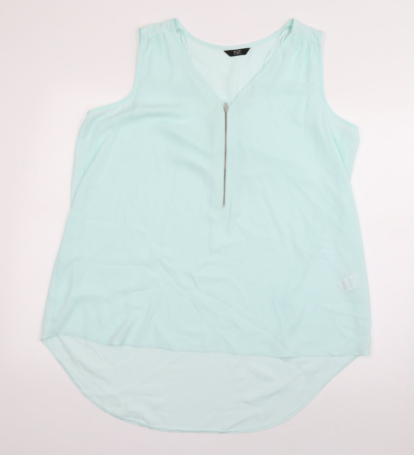 F&F Womens Blue  Polyester Basic Blouse Size 20 Scoop Neck