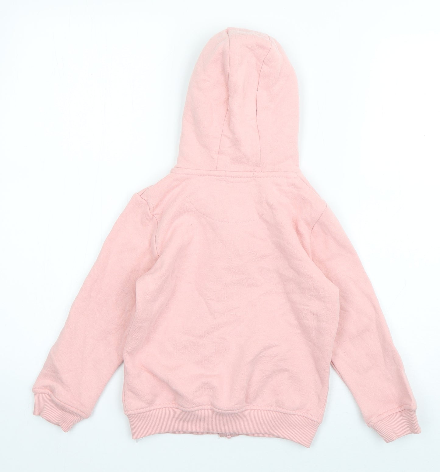 Primark Girls Pink  Cotton Full Zip Hoodie Size 5-6 Years  Zip