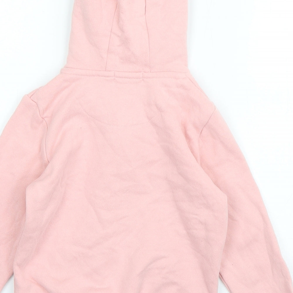 Primark Girls Pink  Cotton Full Zip Hoodie Size 5-6 Years  Zip