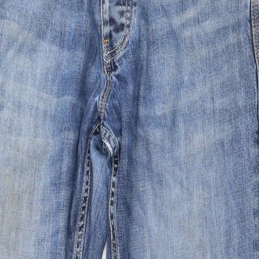 Crosshatch Mens Blue  Cotton Straight Jeans Size 32 in L28 in Regular Button
