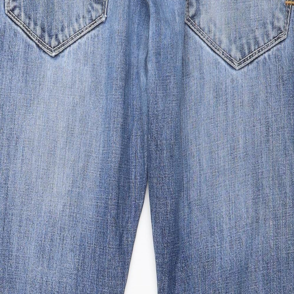 Crosshatch Mens Blue  Cotton Straight Jeans Size 32 in L28 in Regular Button