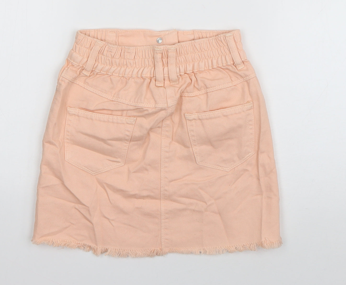 Matalan Girls Orange  Cotton A-Line Skirt Size 8 Years  Regular Buckle