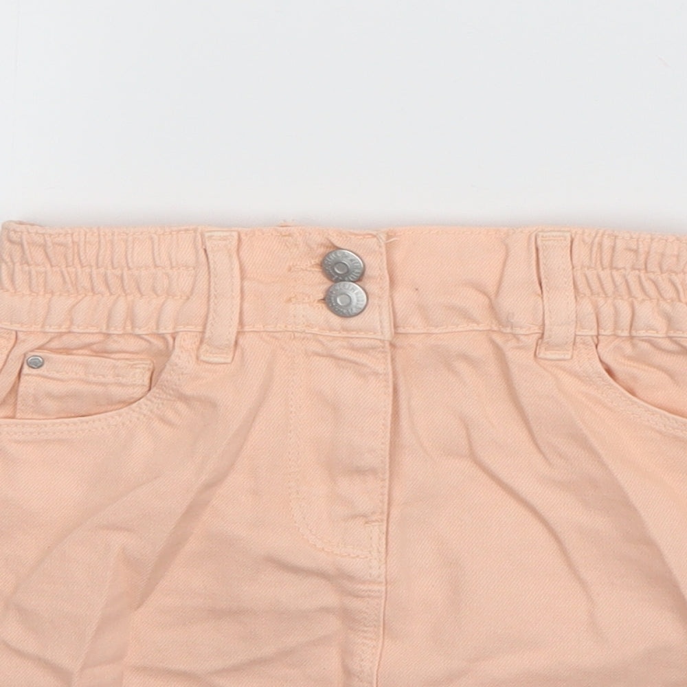 Matalan Girls Orange  Cotton A-Line Skirt Size 8 Years  Regular Buckle