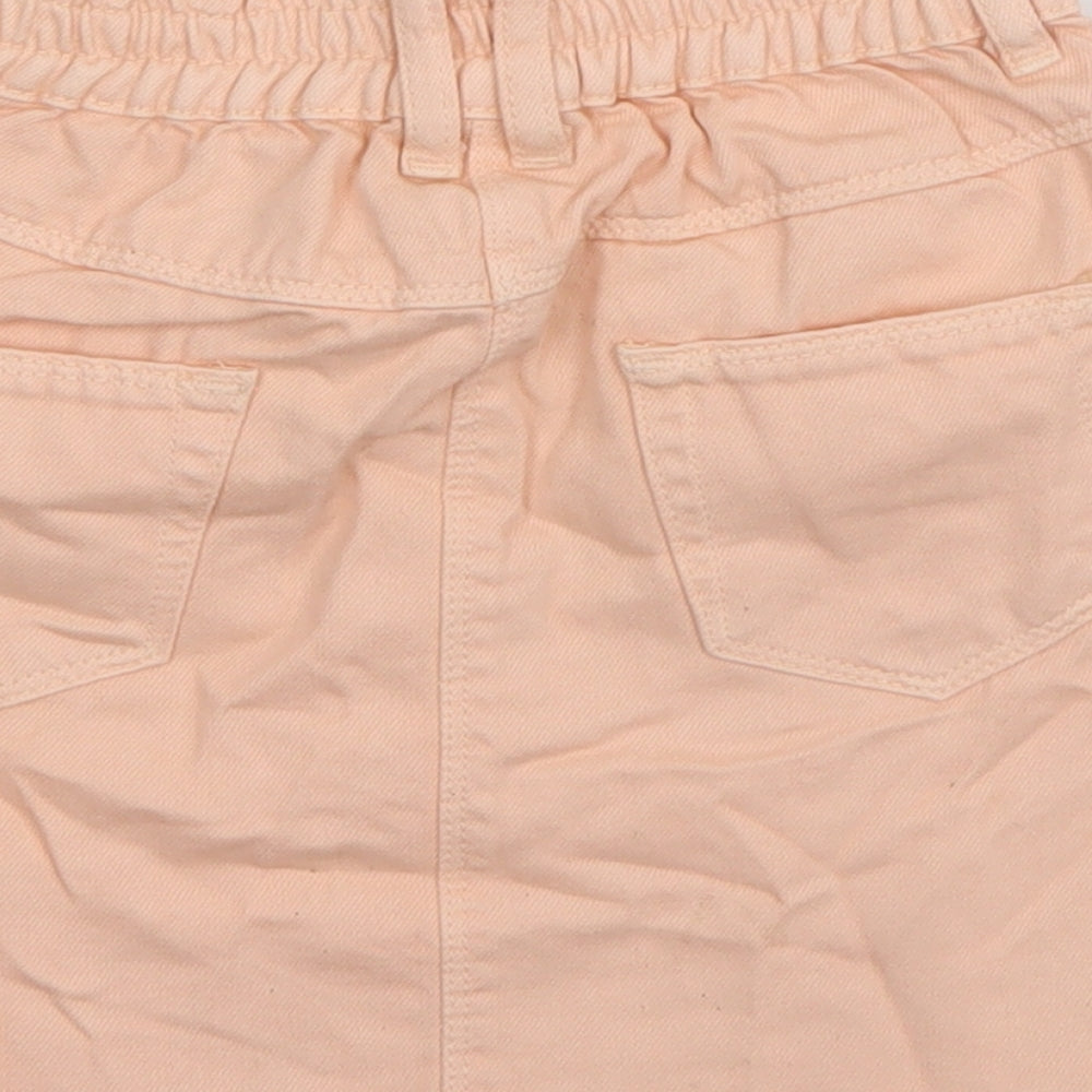 Matalan Girls Orange  Cotton A-Line Skirt Size 8 Years  Regular Buckle