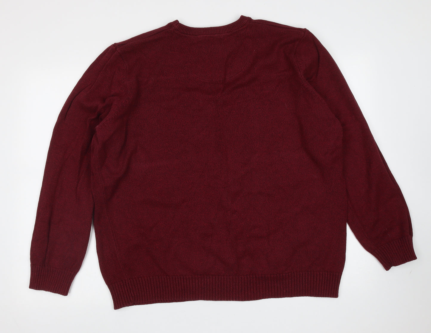 Maine New England Mens Purple Round Neck  Cotton Pullover Jumper Size XL