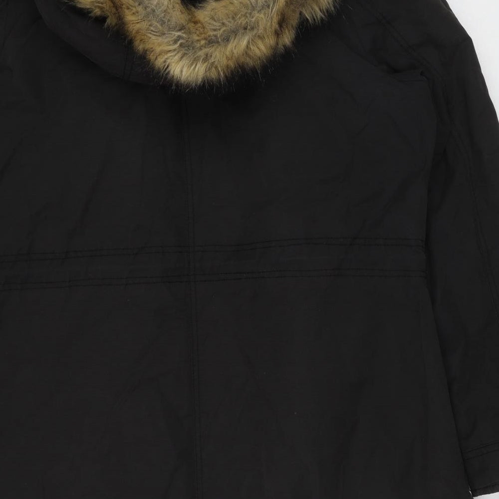 George Womens Black   Parka Jacket Size 14  Zip