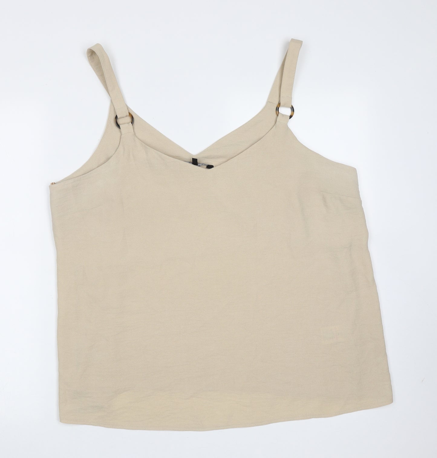 Peacocks Womens Beige  Polyester Camisole Blouse Size 20 V-Neck