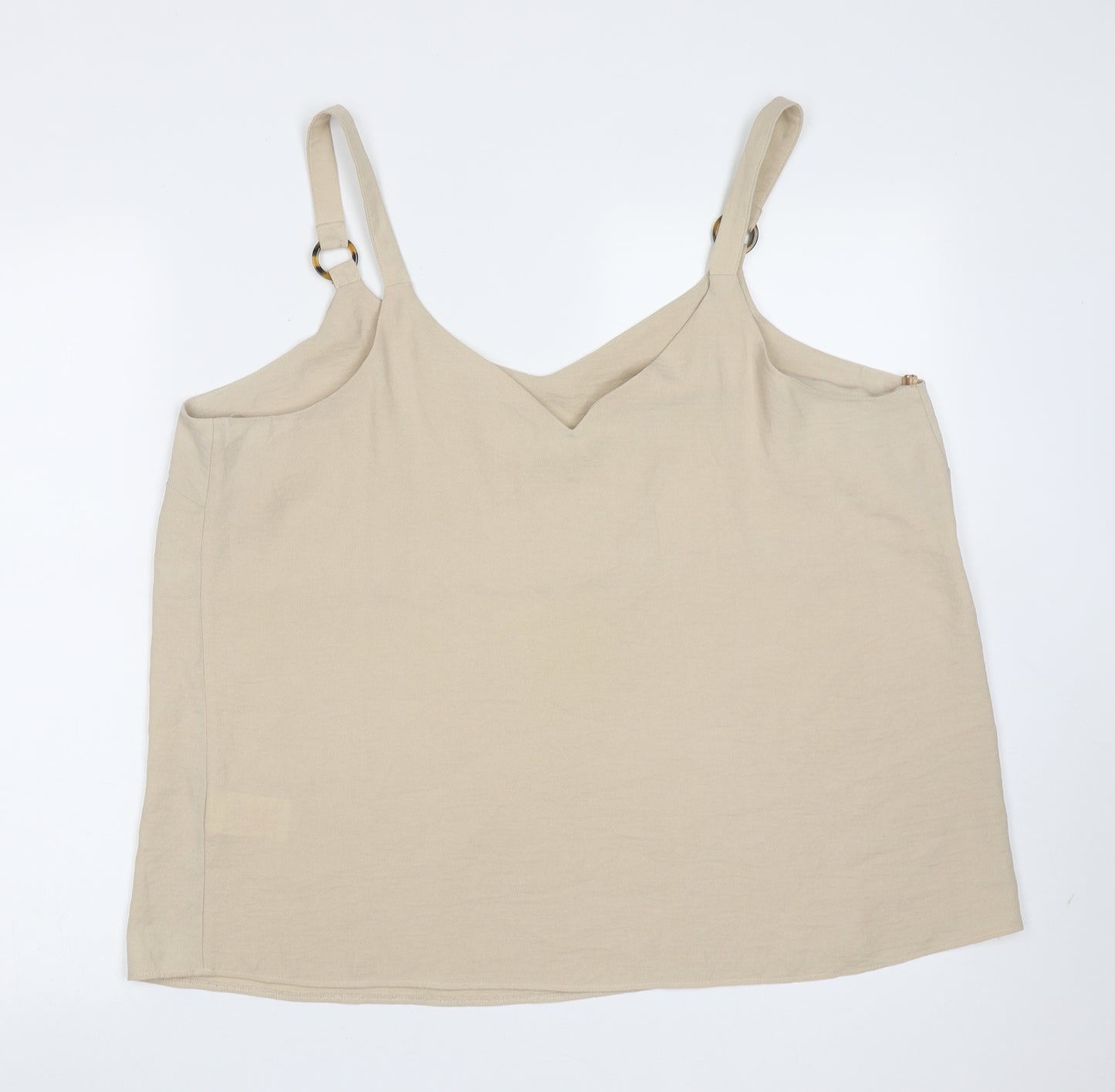 Peacocks Womens Beige  Polyester Camisole Blouse Size 20 V-Neck
