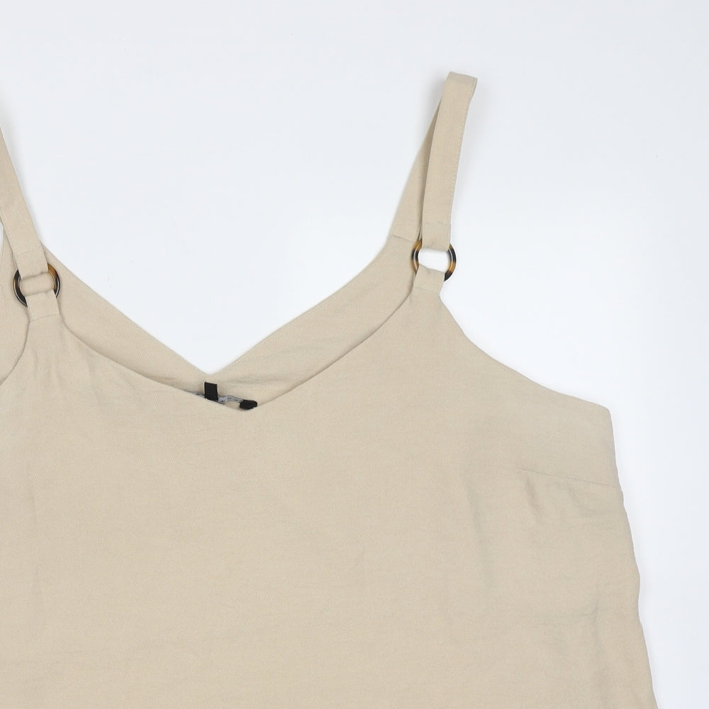 Peacocks Womens Beige  Polyester Camisole Blouse Size 20 V-Neck
