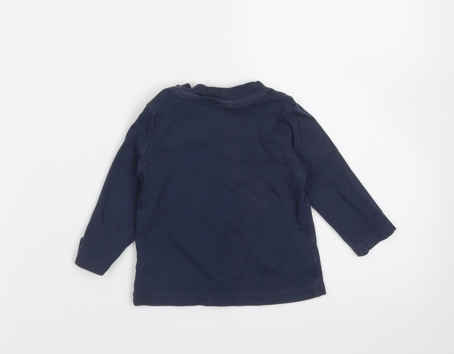 frugt Baby Blue  Cotton Basic T-Shirt Size 3-6 Months Round Neck  - truck