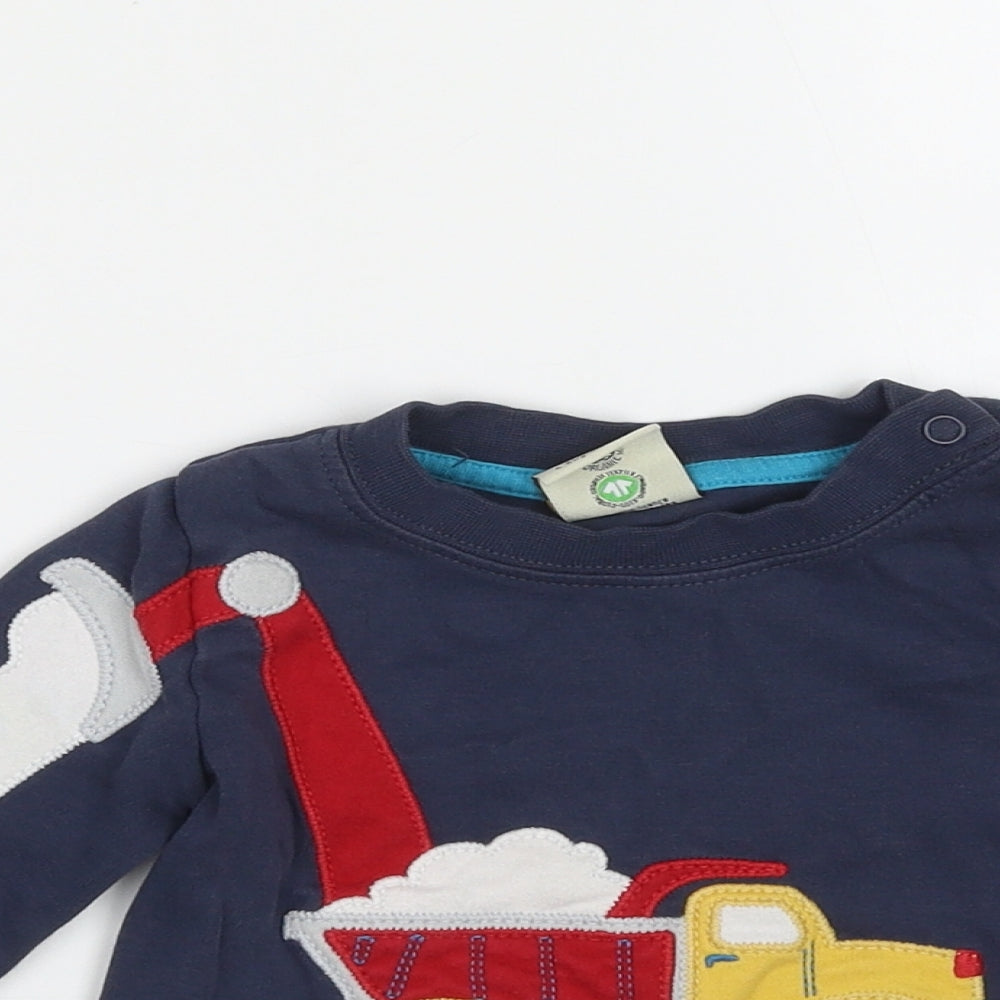 frugt Baby Blue  Cotton Basic T-Shirt Size 3-6 Months Round Neck  - truck