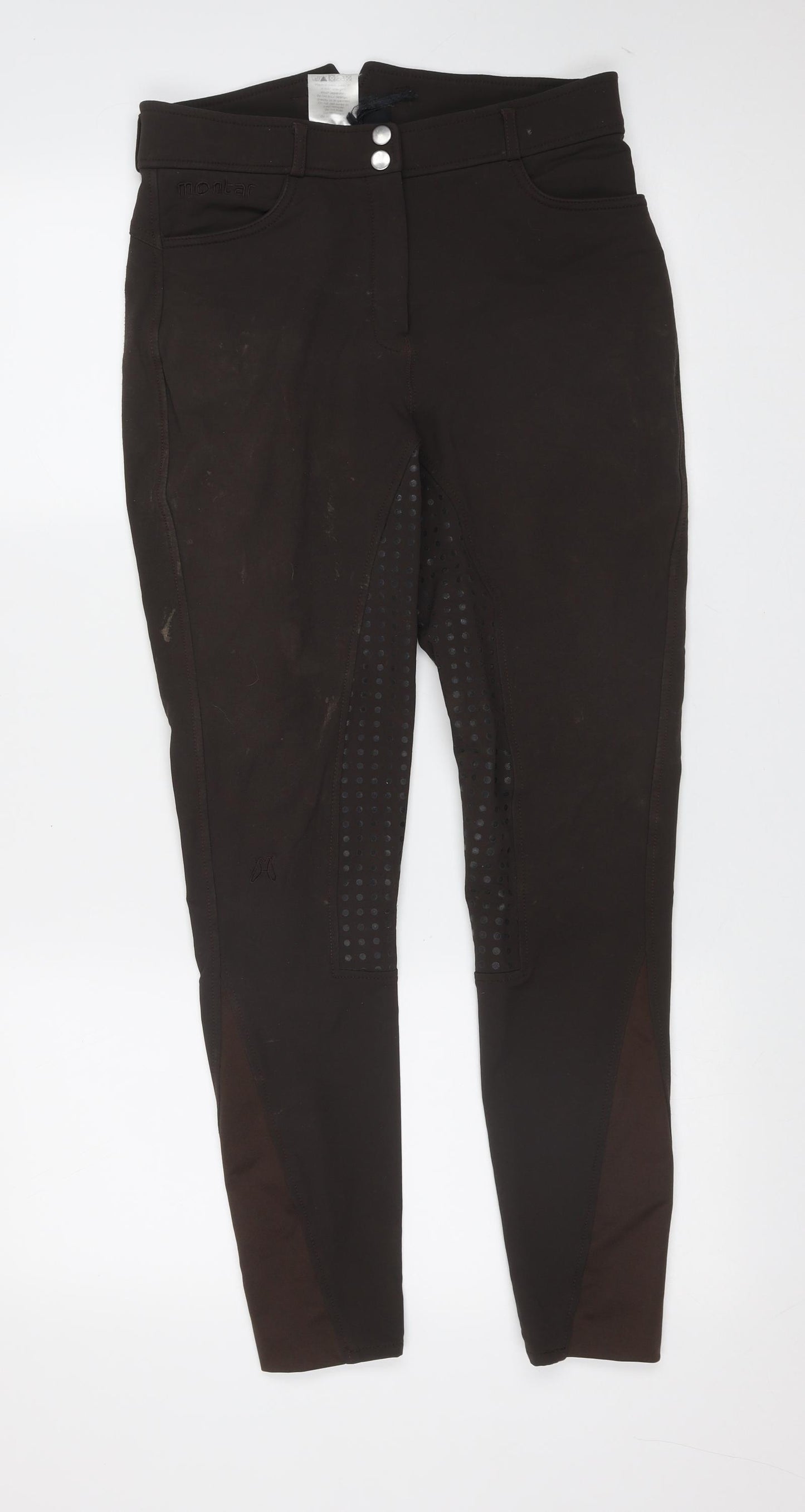 Mantar Womens Brown  Polyamide Trousers  Size 10 L29 in Regular Zip - horse riding