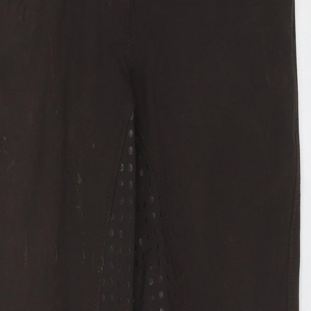Mantar Womens Brown  Polyamide Trousers  Size 10 L29 in Regular Zip - horse riding