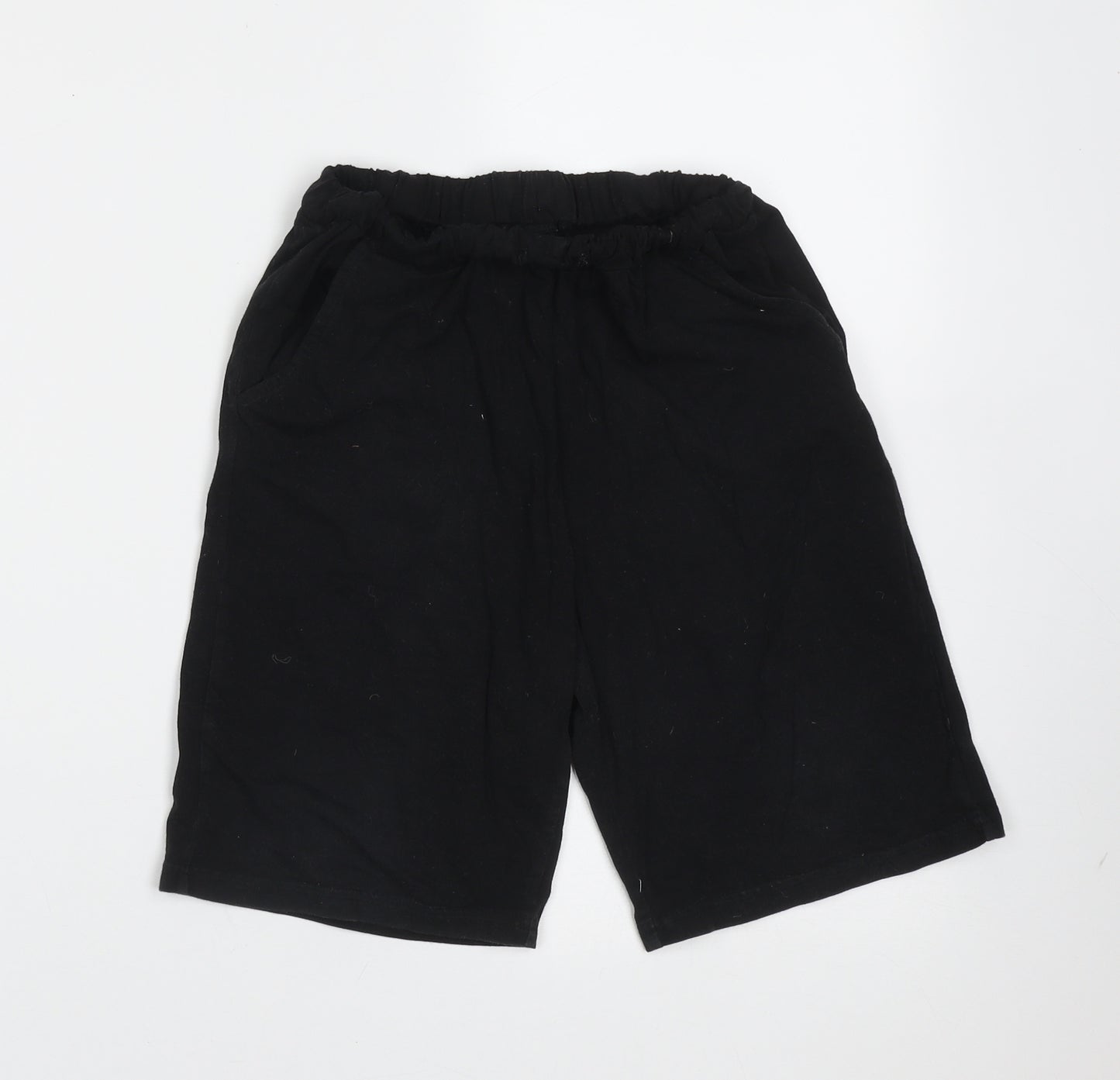 SheIn Girls Black  Cotton Bermuda Shorts Size 10 Years  Regular