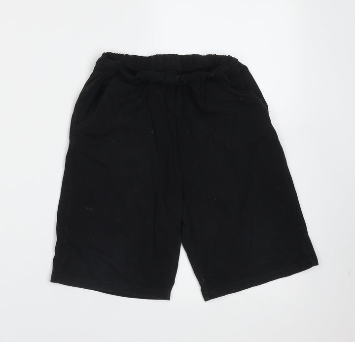 SheIn Girls Black  Cotton Bermuda Shorts Size 10 Years  Regular