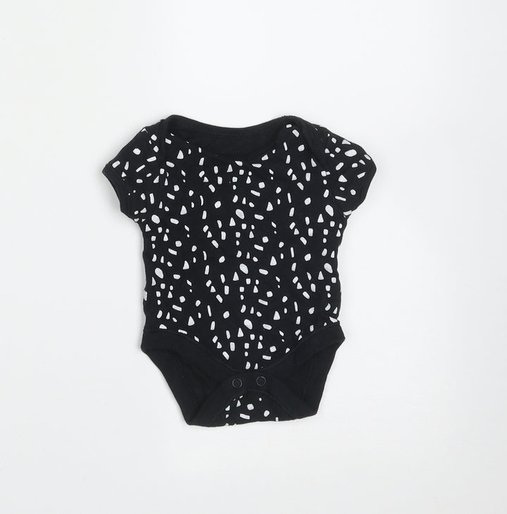 Primark Baby Black Geometric Cotton Babygrow One-Piece Size Newborn