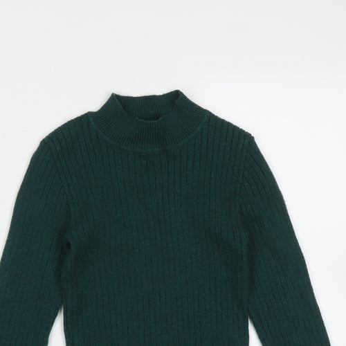 Primark Womens Green Round Neck Striped Viscose Pullover Jumper Size S