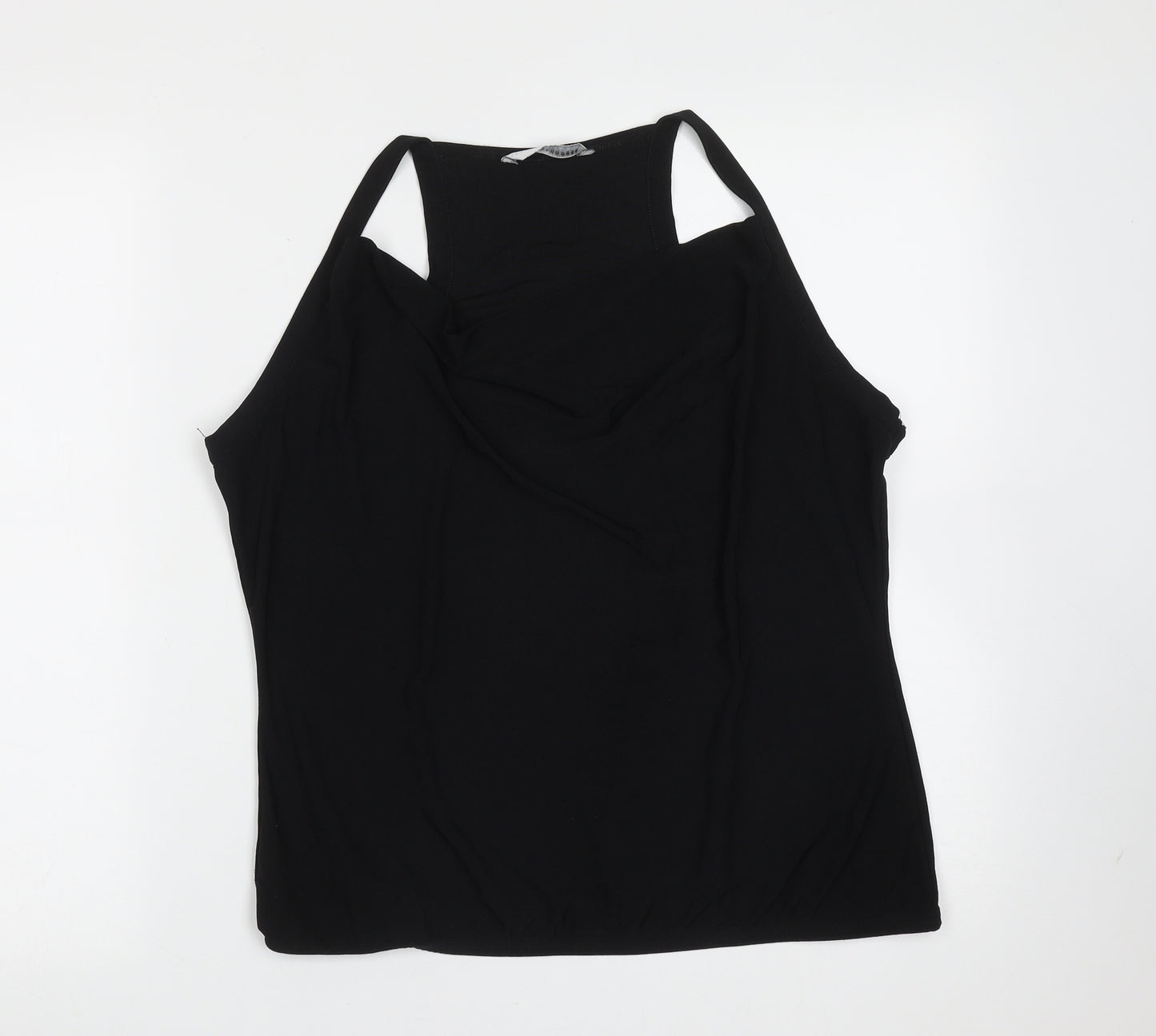 AMARANTO Womens Black  Polyester Basic Blouse Size 20 Round Neck