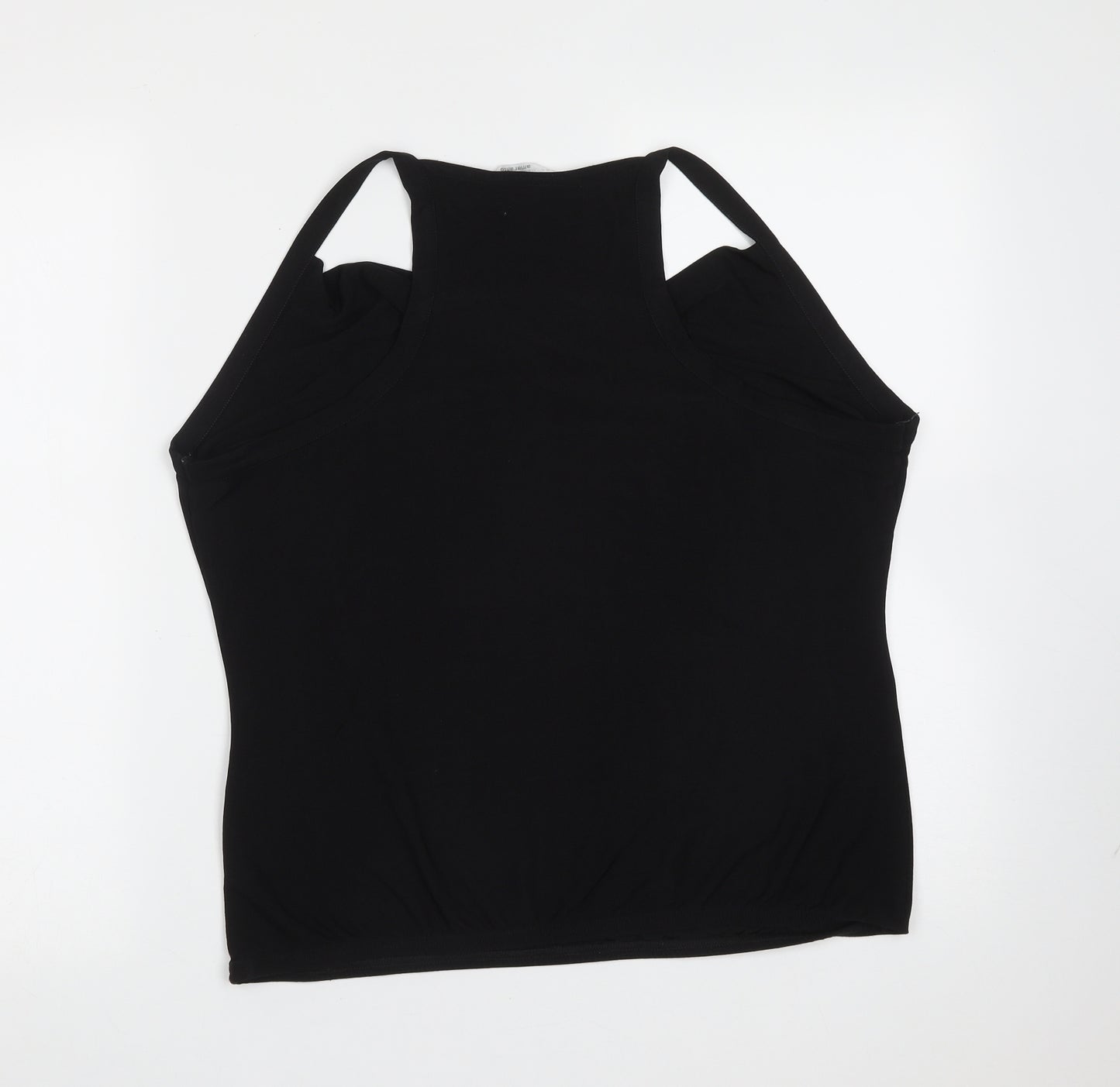 AMARANTO Womens Black  Polyester Basic Blouse Size 20 Round Neck