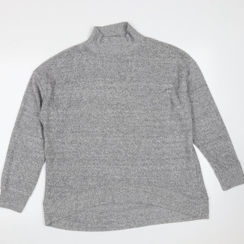 New Look Womens Grey Round Neck  Viscose Pullover Jumper Size M