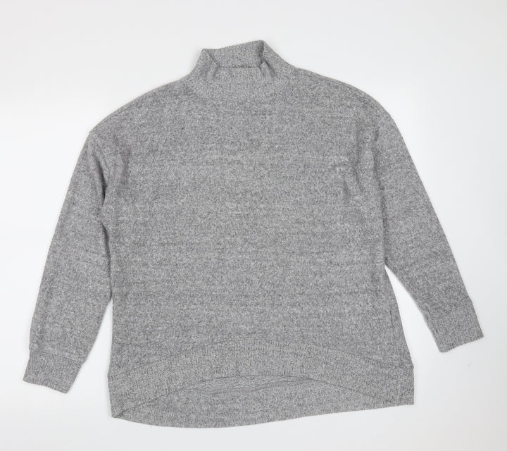New Look Womens Grey Round Neck  Viscose Pullover Jumper Size M