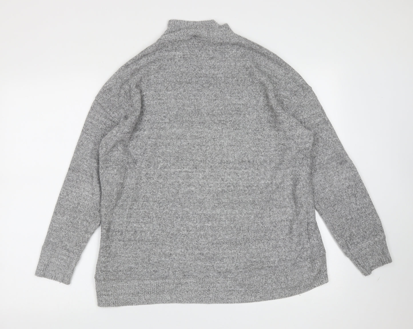 New Look Womens Grey Round Neck  Viscose Pullover Jumper Size M