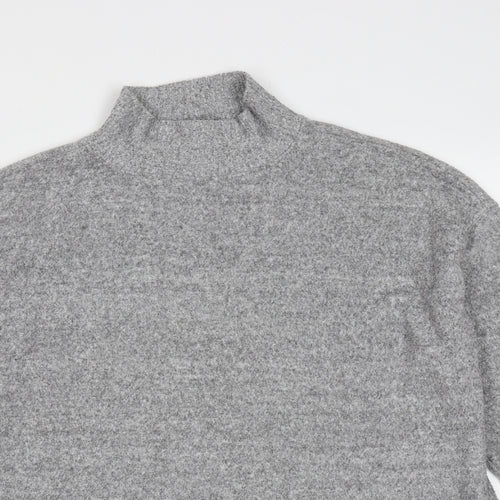 New Look Womens Grey Round Neck  Viscose Pullover Jumper Size M