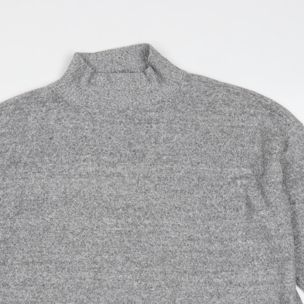 New Look Womens Grey Round Neck  Viscose Pullover Jumper Size M