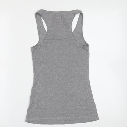 Jack Wills Womens Grey  Cotton Basic Tank Size 6 Round Neck