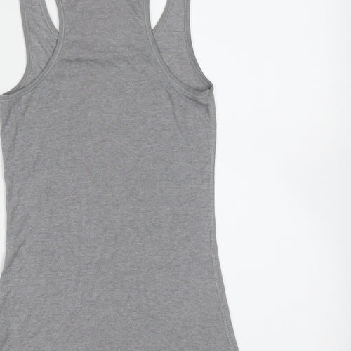Jack Wills Womens Grey  Cotton Basic Tank Size 6 Round Neck