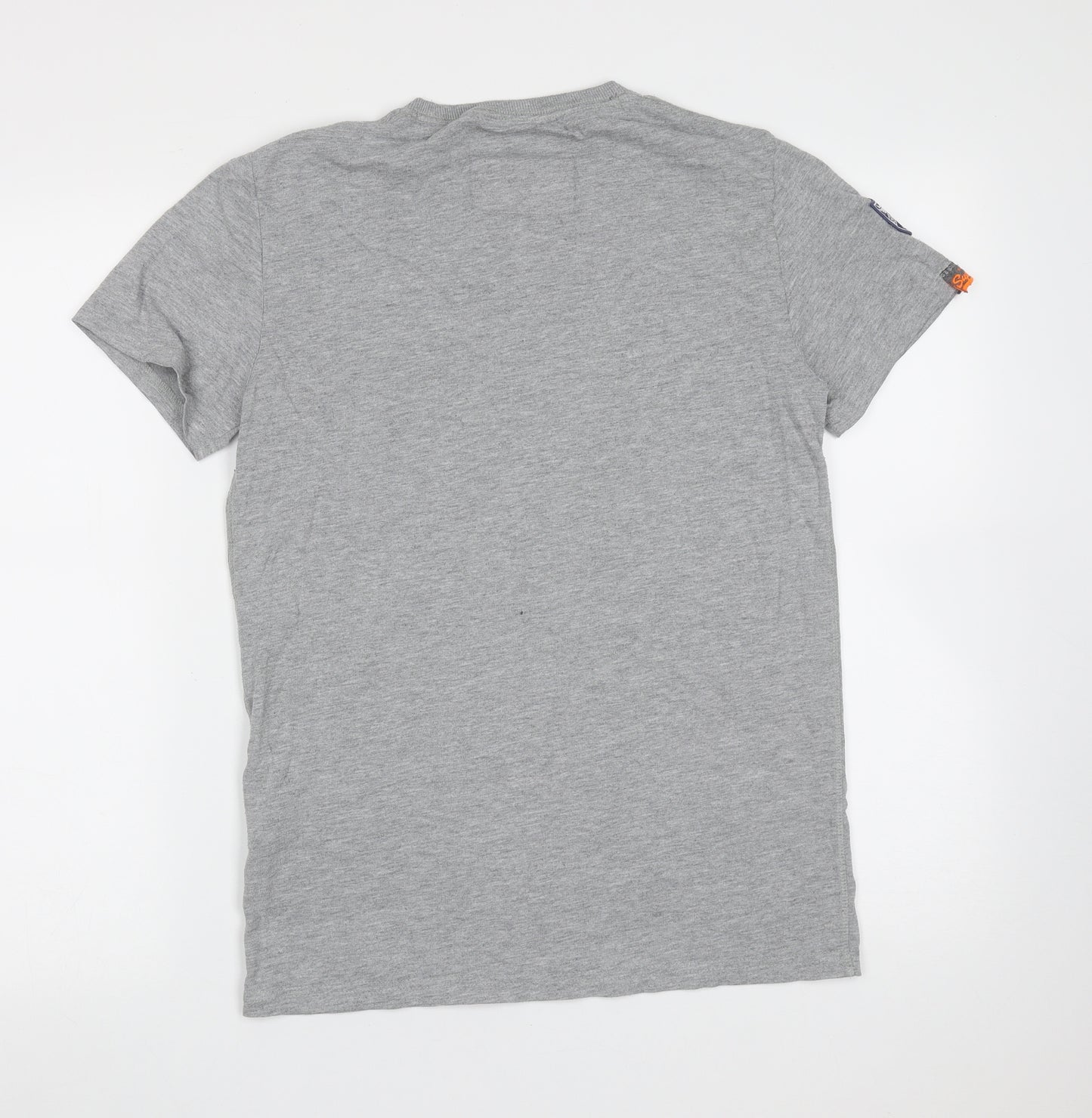 Superdry Mens Grey  Cotton  T-Shirt Size S Round Neck