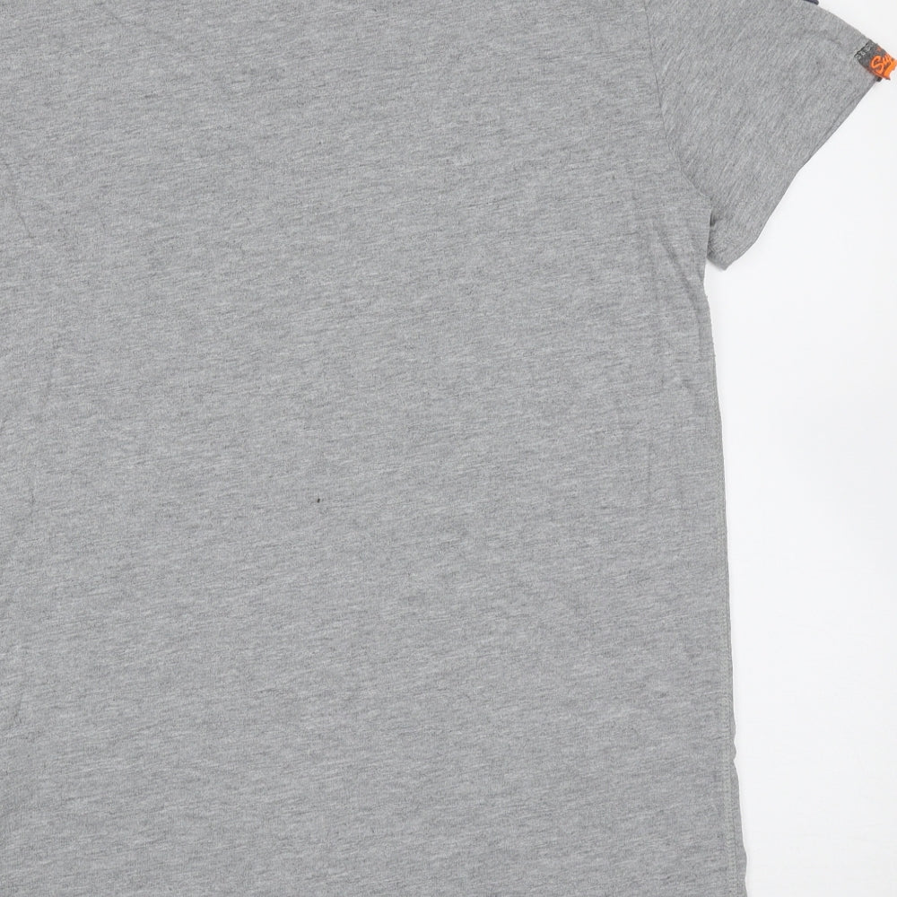 Superdry Mens Grey  Cotton  T-Shirt Size S Round Neck
