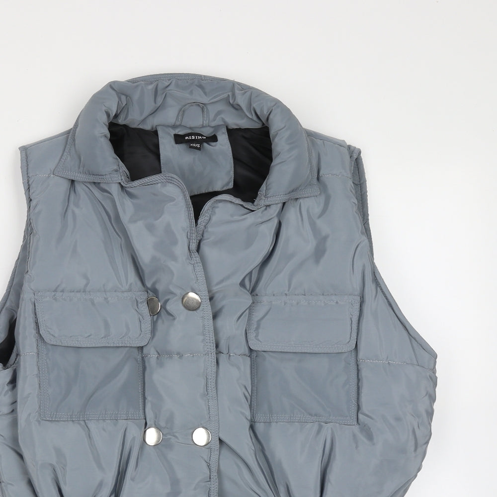 RISING Womens Grey   Gilet Jacket Size XS  Zip - Blue Grey