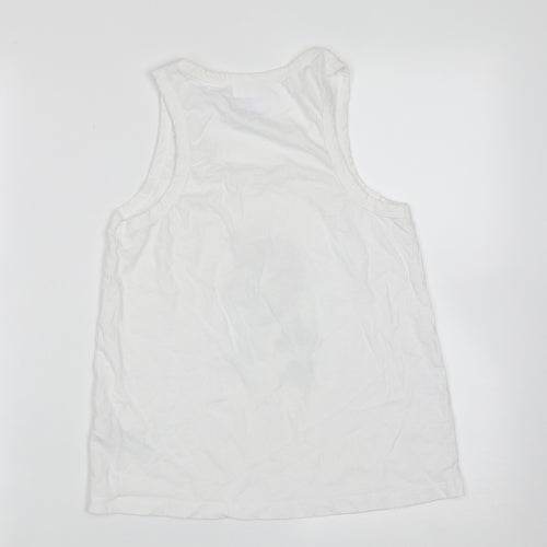 Primark Womens White  Cotton Basic Tank Size XS Round Neck - Dog, self care