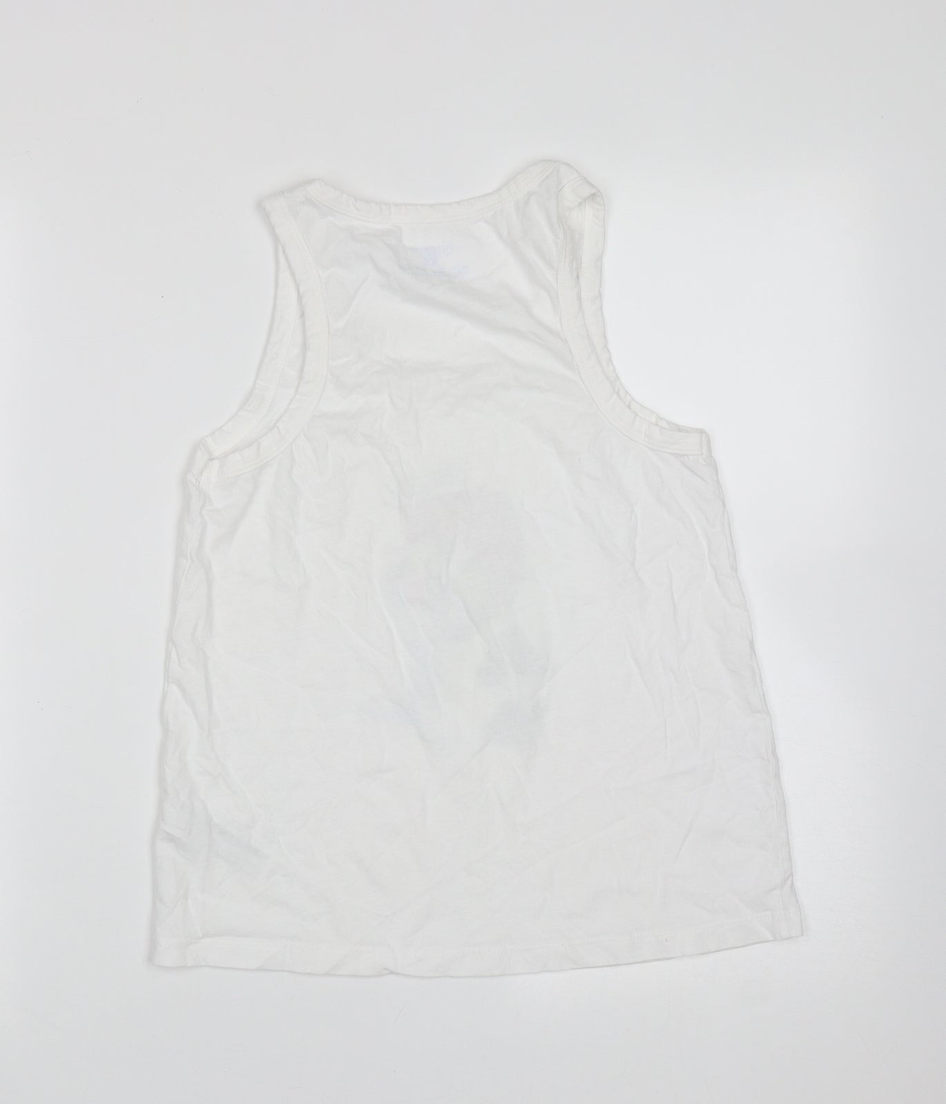 Primark Womens White  Cotton Basic Tank Size XS Round Neck - Dog, self care
